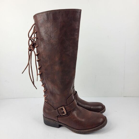 Eurosoft by SOFFT Carlen Lace-Up Knee High Boot Brown Leather Size 7M - Picture 6 of 13